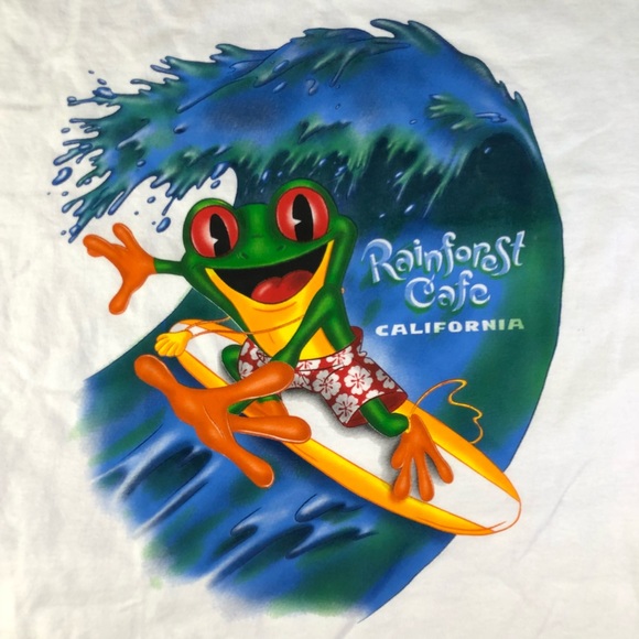 Rainforest Cafe California Frog Surfing T shirt - Picture 3 of 6